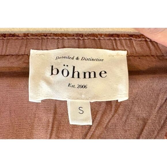 Böhme Womens Brown Floral Off The Shoulder Pullover Boho Fit & Flare Dress S - Picture 4 of 9